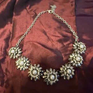 WHBM Statement Necklace with Gemstones and Pearls